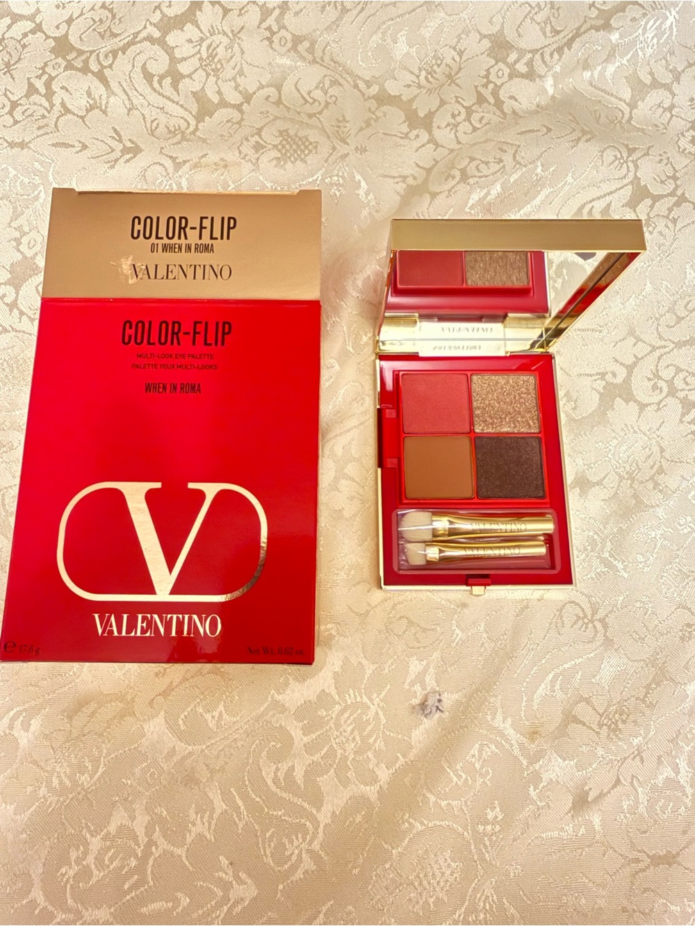 Valentino Color-Flip 01 When in Roma Eye Palette Pressed Powder Mirror 0.62 oz